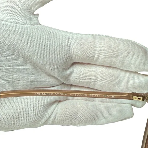 AUTHENTIC CHANEL Beige Frame Sunglasses with Brown Gradient Lenses - Picture 10 of 11